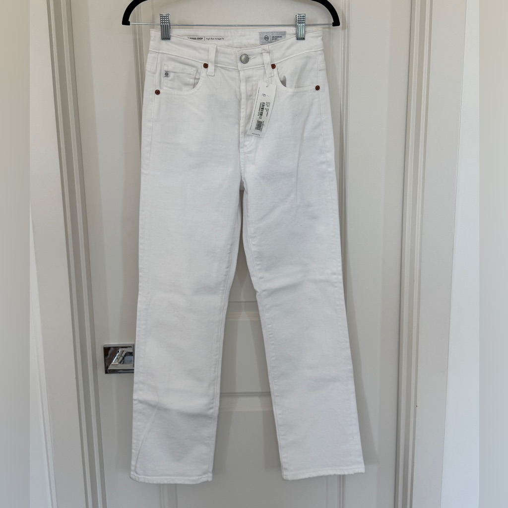 Ag Adriano Goldschmied Alexxis Crop White Straight-Leg Jeans - Nwt